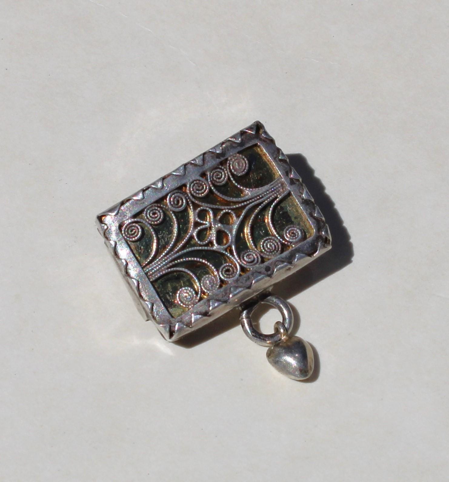 Broche Vintage Filigrane Argent Massif - Style Scandinave Avec Pampilles - Occasion