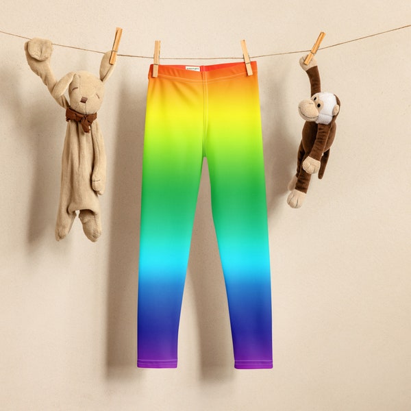 Neon Rainbow Kids Leggings, Toddlers Leggings