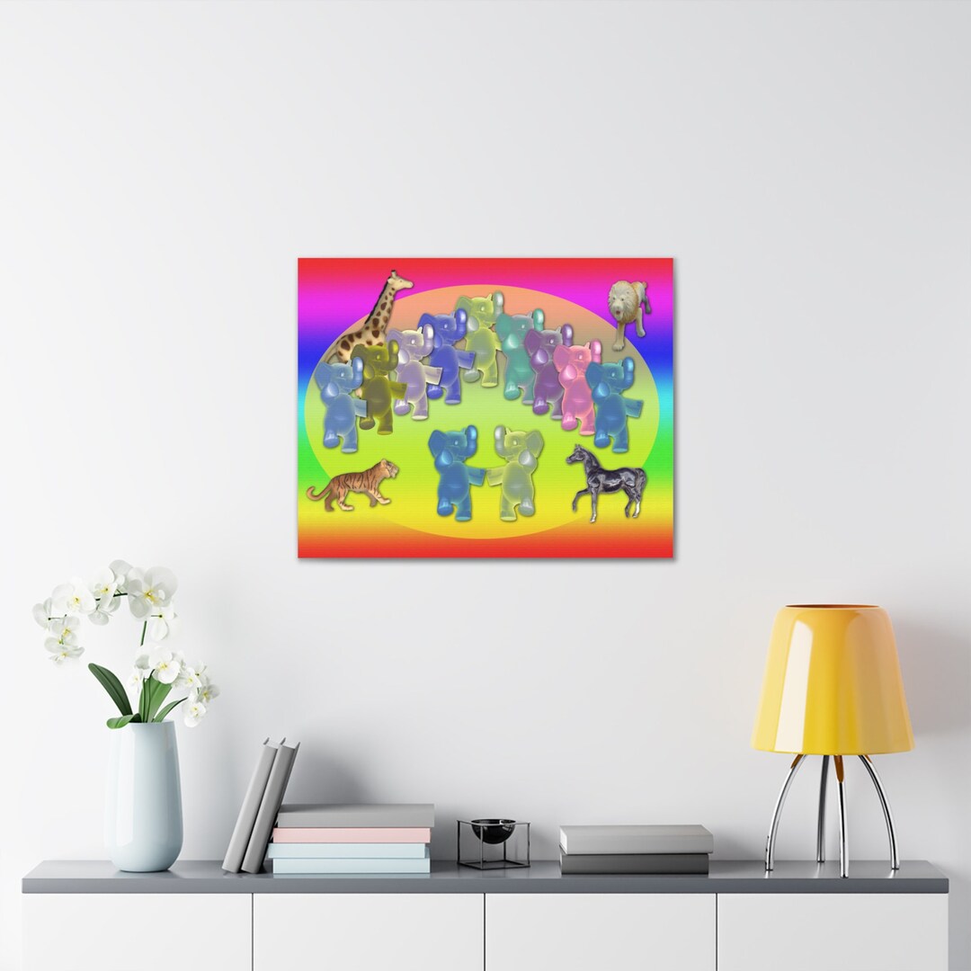 Circus Elephants Kids Room Canvas, Kids Wall Art, Nursery Wall Art ...