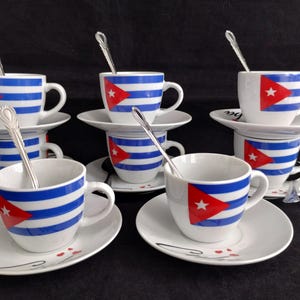 24 Pc Espresso Coffee Cup Set | 3 oz Cups | 8 Cups 8 Saucers 8 Spoons