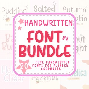 Handwriting Font Bundle, Neat Handwritten fonts, Goodnotes fonts, Digital planner font, Notetaking font, Cute Font, Procreate Font