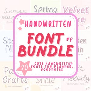 Handwriting Font Bundle, Neat Handwritten fonts, Goodnotes fonts, Digital planner font, Notetaking font, Cute Font, Procreate Font