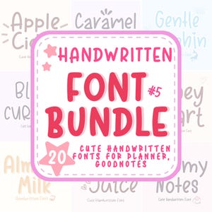 Handwriting Font Bundle, Neat Handwritten fonts, Goodnotes fonts, Digital planner font, Notetaking font, Cute Font, Procreate Font