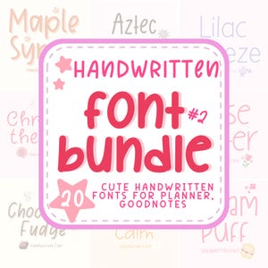 Handwriting Font Bundle, Neat Handwritten fonts, Goodnotes fonts, Digital planner font, Notetaking font, Cute Font, Procreate Font