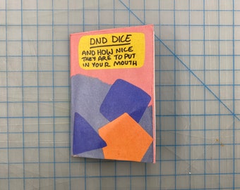 dnd dice and how nice they are to put in your mouth // mini single sheet zine