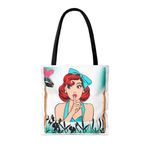 Girl Pop Art Design Tote Bag - 3 Sizes