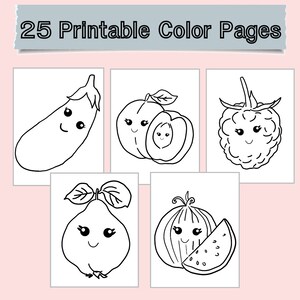 25 Printable Coloring Pages of Fruit Etsy 25 Printable Coloring Pages of Fruit Etsy