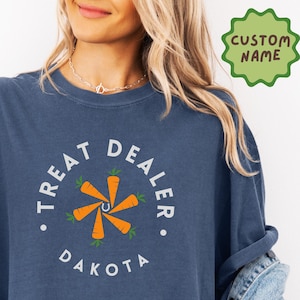 Personalized Treat Dealer Shirt For Horse Owner Gift For Riding Instructor Horse Show Outfit Equine Rider Tee For Farm Girl Birthday Idea