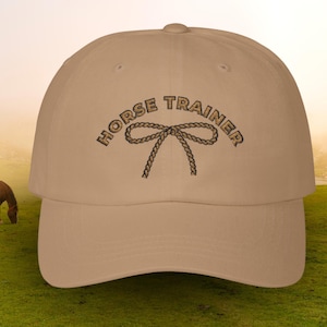 Horse Trainer Cap Embroidered Hat for Equestrian Lovers Gift for Riding Instructor Horse Owner Adjustable Cotton Cap Equine Animal Lover