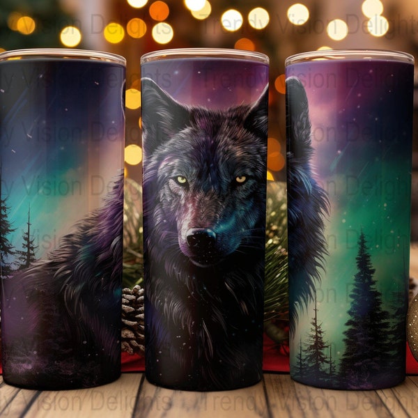 Northern Light Sky Night Wolf Instant Digital Download