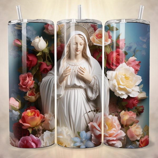 The Catholic Virgin Mary 20oz Tumbler Wrap Design - Instant Digital Download - PNG