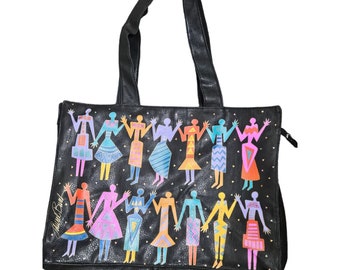 Laurel Burch black tote bag weekender bag