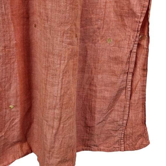 Fabindia Orange Cotton Tunic Dress Side Slits Emb… - image 6