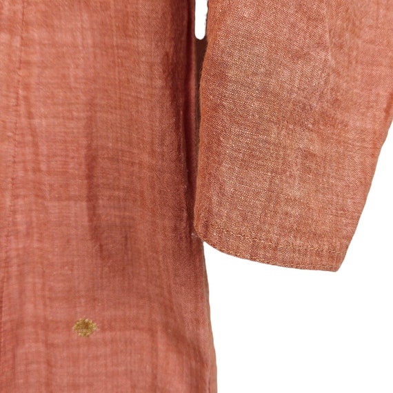 Fabindia Orange Cotton Tunic Dress Side Slits Emb… - image 8