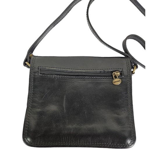 VTG Black Leather Crossbody Bag Made in Florence … - image 3