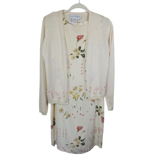 Maggy London 100% Silk Sleeveless Dress Embroidered Sweater Size 8 Ivory  Floral - Etsy Israel