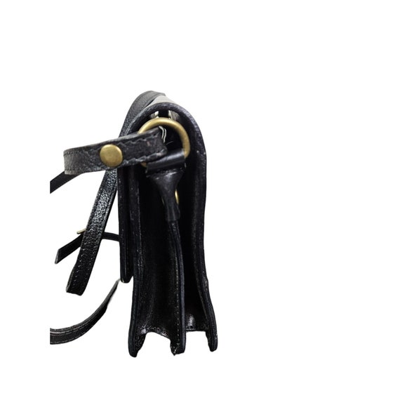 VTG Black Leather Crossbody Bag Made in Florence … - image 8