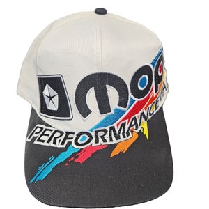 Rare Vintage Stripe Mopar Performance Penstar Canvas Snapback Big Logo Hat