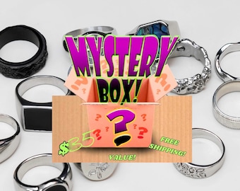 Schmuck Set Mystery Box • Überraschungs Schmuckbox mit Halsketten, Ohrringen und Ringen (Wert 75+)