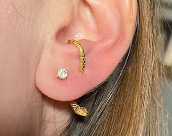 Snake Front Back Earrings - Serpent Earrings - Snake Earrings - Edgy Earrings - Animal Earrings - Grunge Jewelry - Gift For Her