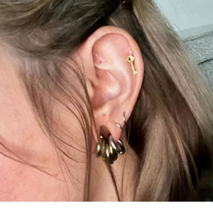 Hoops through ear tunnels deals