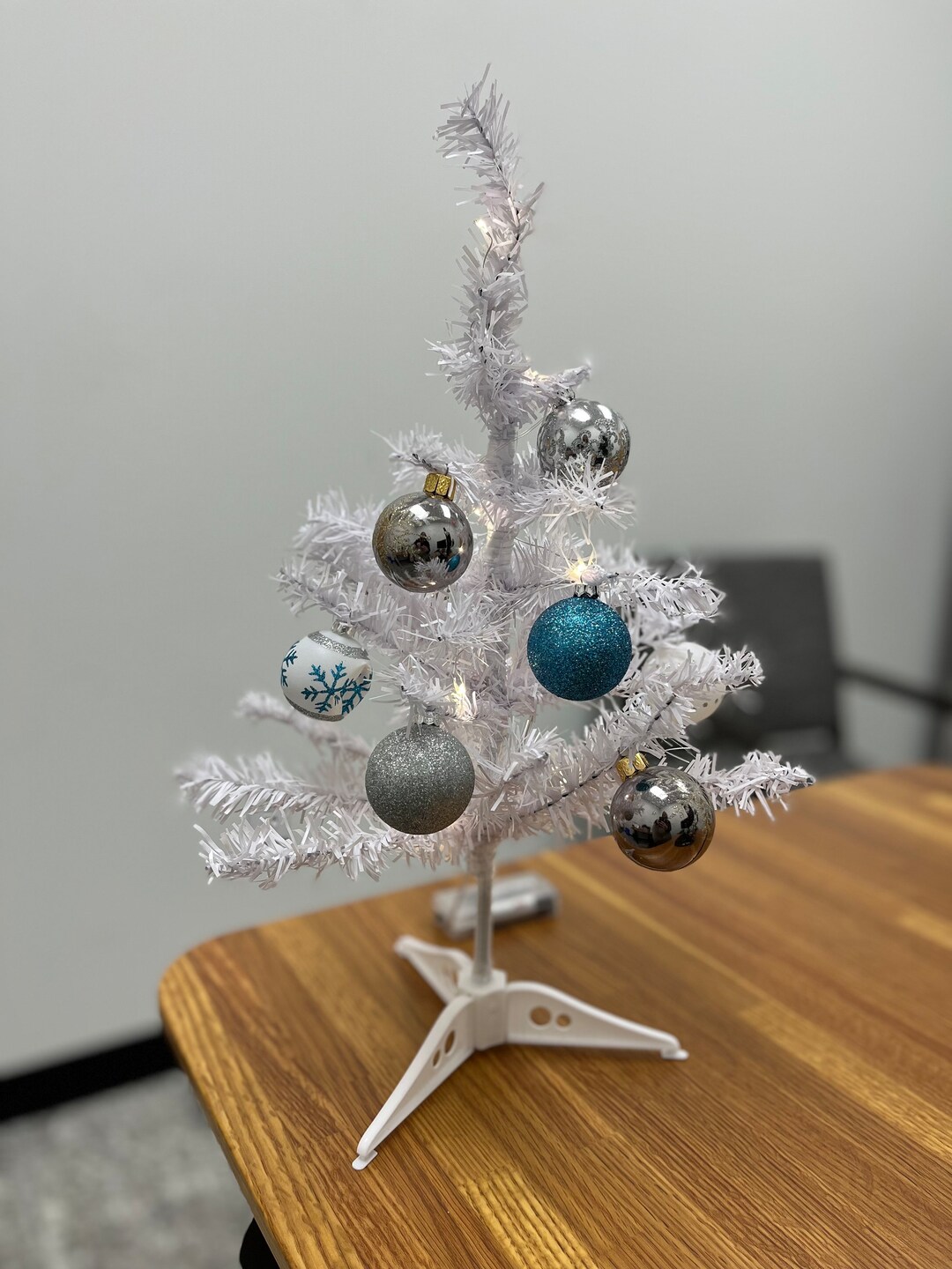 Mini White Christmas Tree Holiday Office Decor Small Tree Xmas Etsy