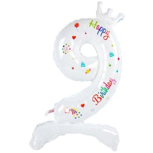 Number 9 Crown White Birthday Balloon Party Decorations Birthday Photo Prop Decoration