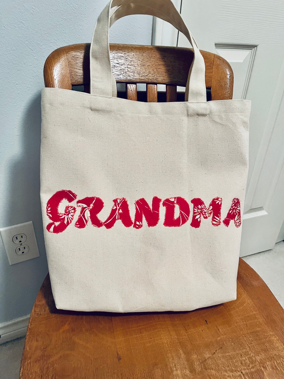 Personalized Canvas Bag Monogrammed Canvas Shopping Tote Etsy
