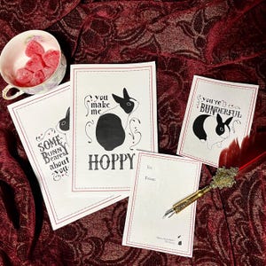 Cartões de felicitações e cartões de dia dos namorados para imprimir com o tema Bunny Rabbit