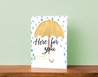 Here for you - umbrella - Thinking of You, sympathy card