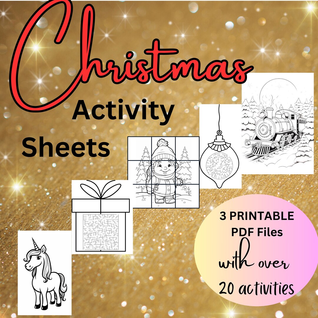 Printable Kids Christmas Activity Sheets PDF Printable Etsy Printable Kids Christmas Activity Sheets PDF Printable Etsy