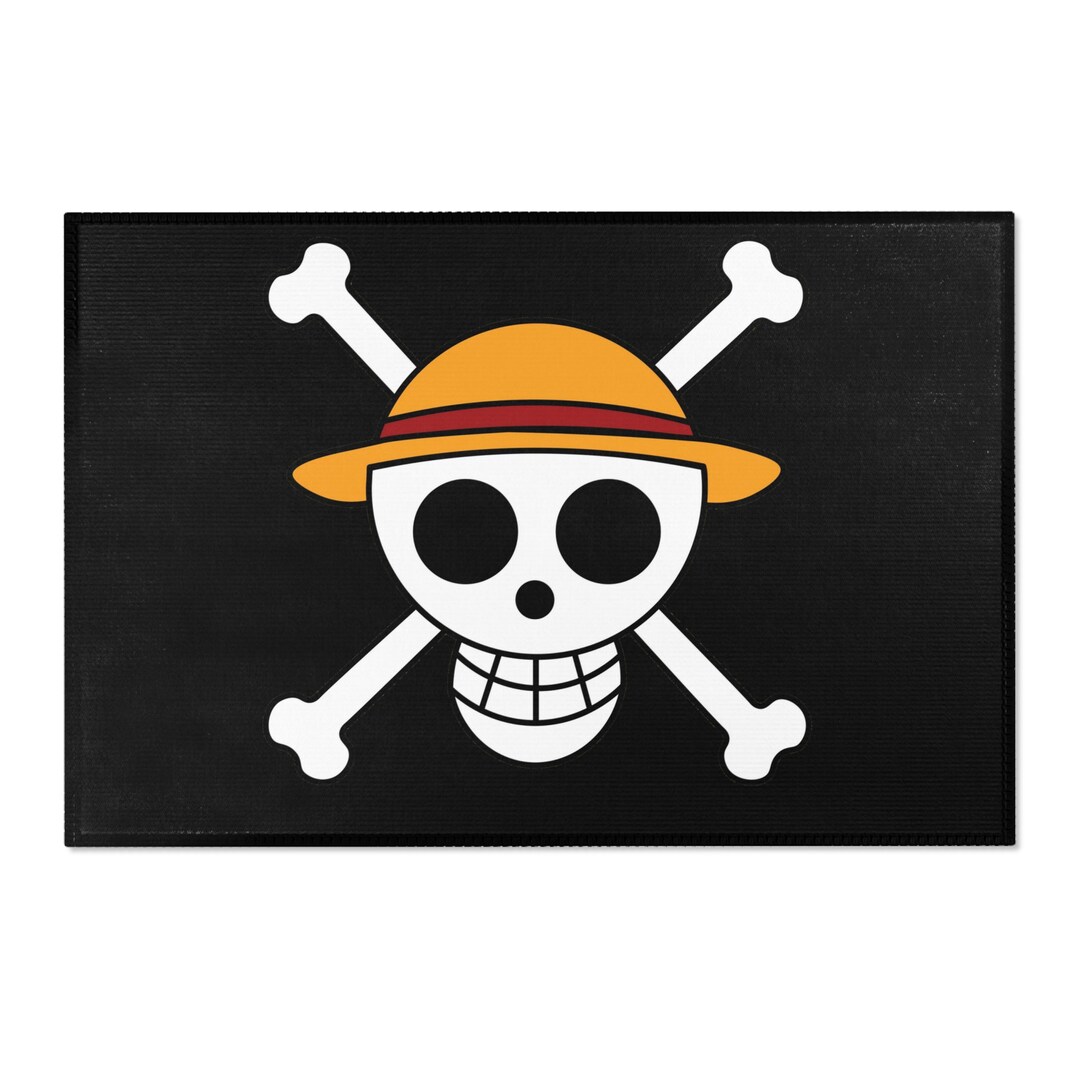 One Piece Straw Hat Crew Jolly Roger Area Rug Etsy
