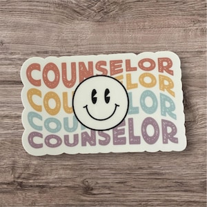 Counselor Smiley Sticker | School Counseling Sticker | Mental Health Counselor Sticker
