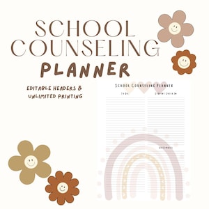 Editable School Counselor Planner