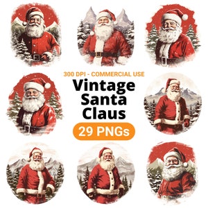 Vintage Santa Claus Clipart Bundle, Santa Claus Cuteness, Santa Downloaded, Santa Claus Decore, Santa Claus Gifted, Christmas Cuteness