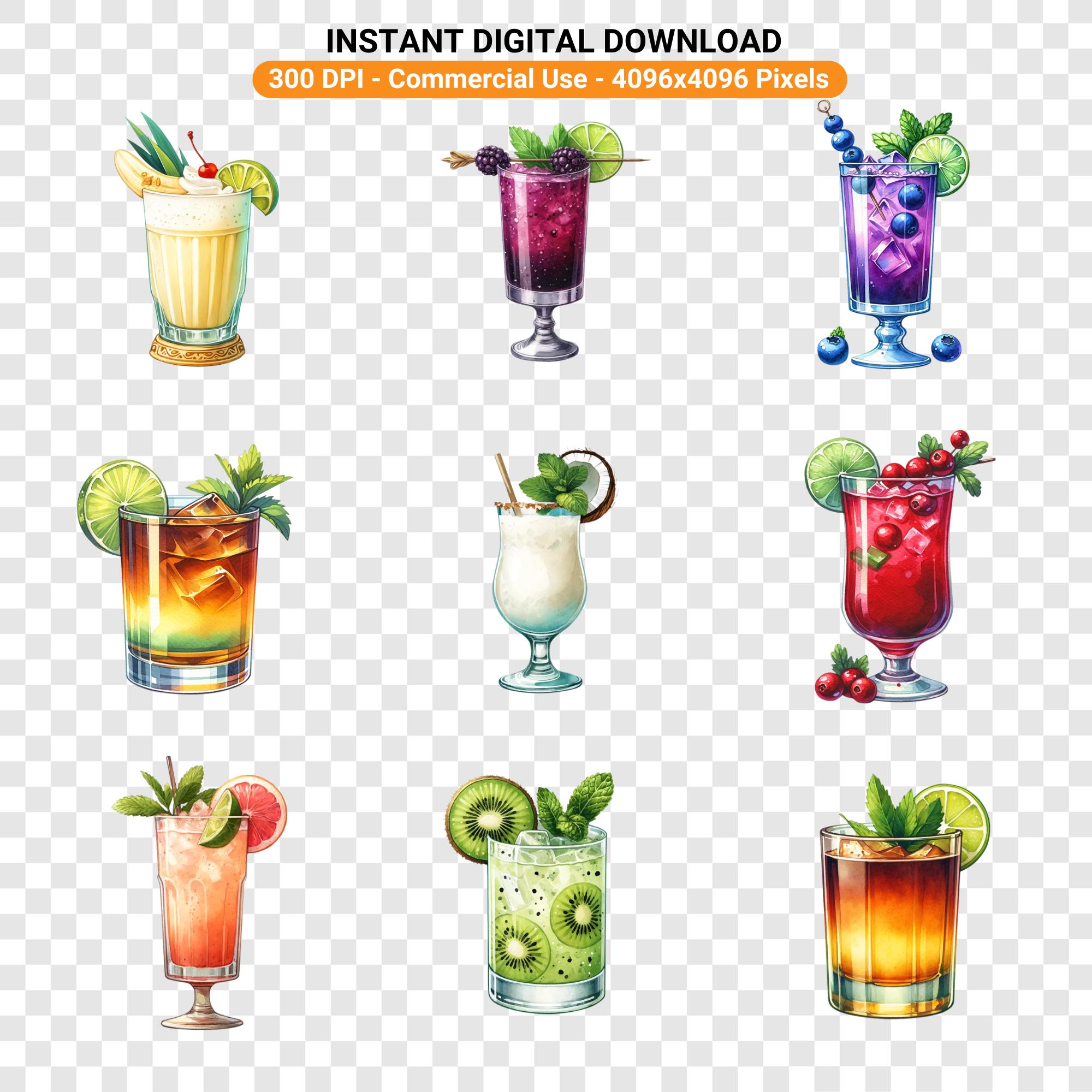 Mai Tai Cocktail Clipart Bundle, Set of 74, Mai Tai PNG, Mai Tai ...