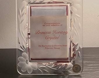 Authentic PRINCESS HOUSE Heritage Crystal Picture Frame 3.5"x5" with Certificate, Original Box, Made in West Germany