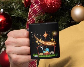 Christmas Nativity Scene Mug: Holiday Coffee Cup, Winter Drinkware