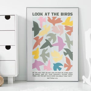 Look at the Birds, DIGITAL PRINT!, Matthew 6:26, Bible study, Jesus Art, Verse DIGITAL Print, Christian Poster, Bible Scripture, Trust