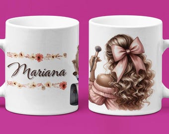 Personalized Coffee Mug, Her Design with Mirror, 11oz Unique Coffee Lovers, housewarming gift, Women, desk accessories, birthday gift