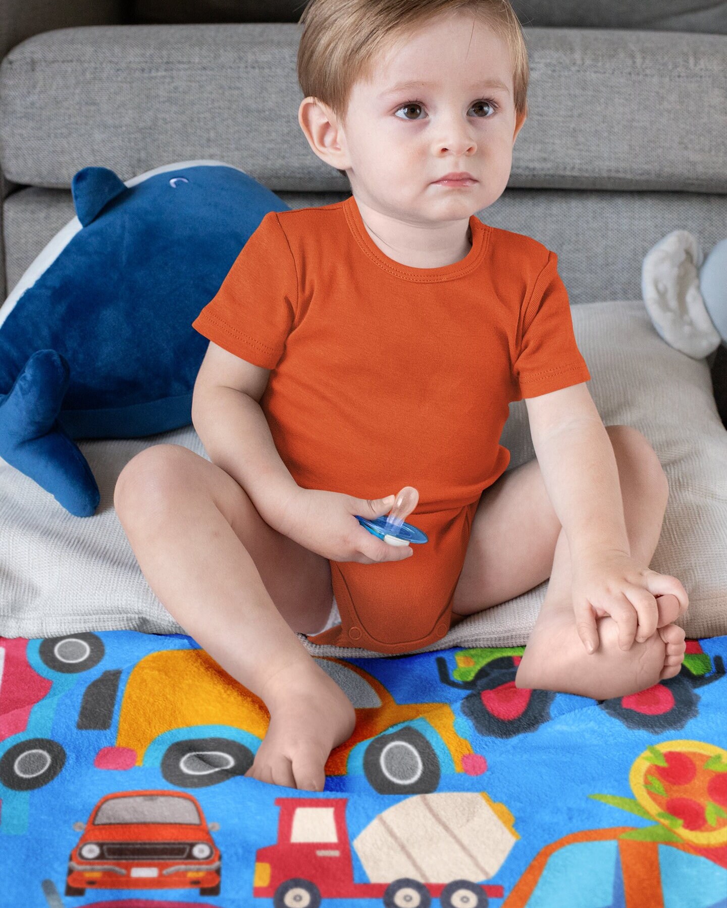 カーズキッズブランケット 楽しい乗り物プリントブランケット 心地よい