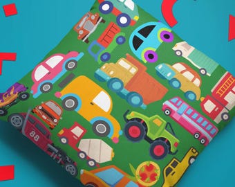 Almohada de coche de juguete para niños, diseños de vehículos extravagantes, decoración vibrante para la habitación, ideal para jugar, regalo único para niños, linda almohada novedosa