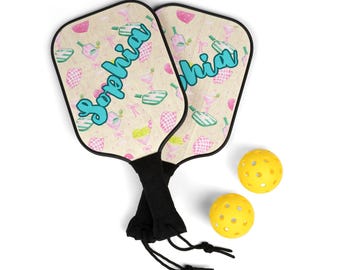 Custom Pickleball Paddle, Personalized Wooden signs, Paddles Balls, Carry Bag, Unique Sports, Equipment Enthusiasts, pickleball gift
