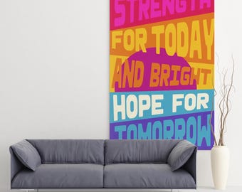 Colorful motivational wall art, Strength! positive affirmation poster, Wall hanging, inspirational home decor, uplifting quote gift