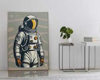 Astronaut Poster Print Kids Room Space Decor Digital Download Galaxy Wall Art Science Printable Space Lover Gift Celestial Art Space Science