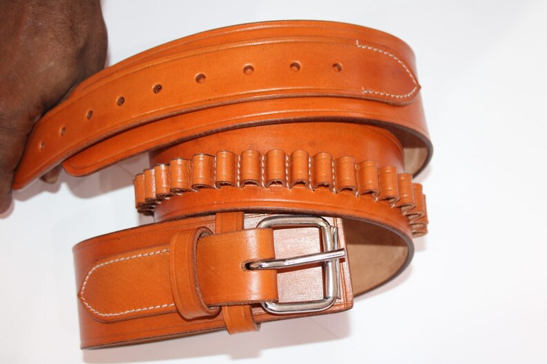 Handmade Leather Ammo Belt, Western Ammo Belt, Western Gunbelt, Ammo