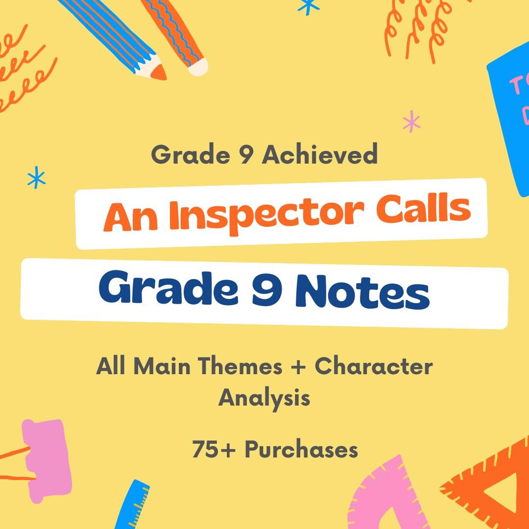 GCSE English Literature an Inspector Calls Revision Notes Grade 9 - Etsy
