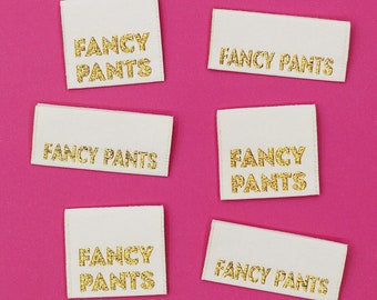 Fancy Pants Gold Metallic Labels - 6 Pack - Sewing Labels for Clothes