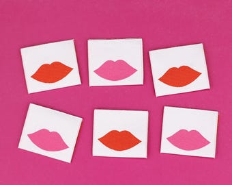 Lips Woven Sewing Labels - 6 Pack - Clothes and Quilts