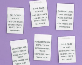 Self Care Woven Labels - 6 Pack - Sewing Labels for Clothes